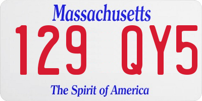 MA license plate 129QY5