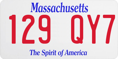 MA license plate 129QY7