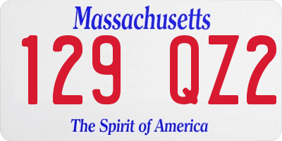 MA license plate 129QZ2