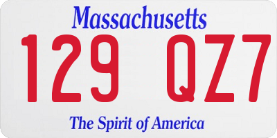 MA license plate 129QZ7