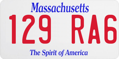 MA license plate 129RA6