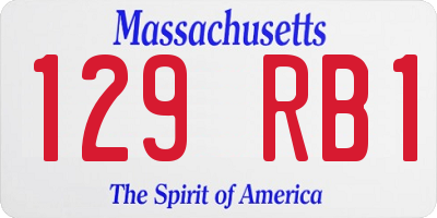 MA license plate 129RB1
