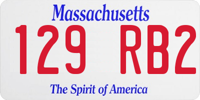 MA license plate 129RB2