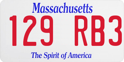 MA license plate 129RB3