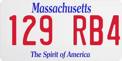 MA license plate 129RB4