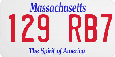 MA license plate 129RB7