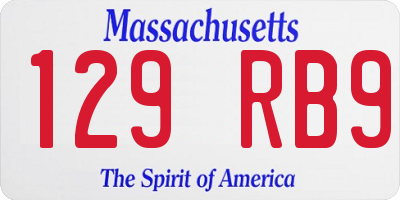MA license plate 129RB9