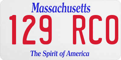 MA license plate 129RC0