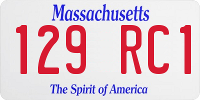 MA license plate 129RC1