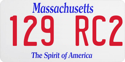 MA license plate 129RC2
