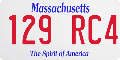 MA license plate 129RC4