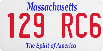 MA license plate 129RC6