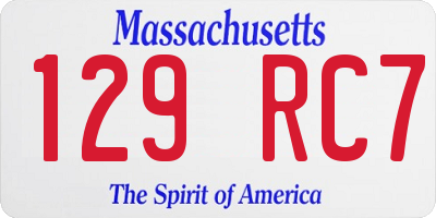 MA license plate 129RC7