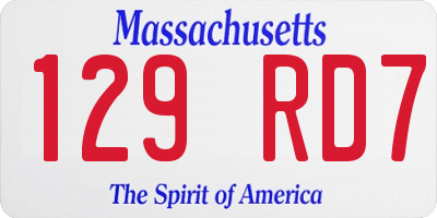 MA license plate 129RD7