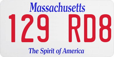 MA license plate 129RD8