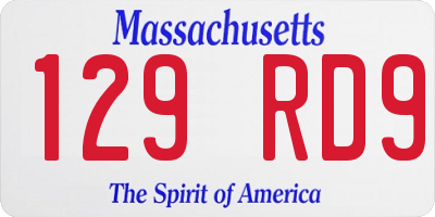 MA license plate 129RD9
