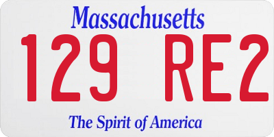 MA license plate 129RE2