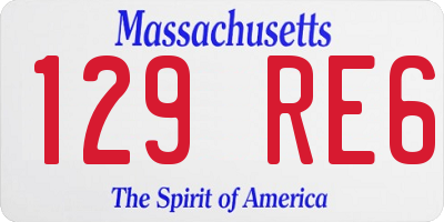 MA license plate 129RE6