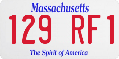 MA license plate 129RF1