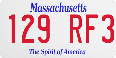 MA license plate 129RF3