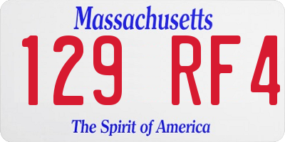 MA license plate 129RF4
