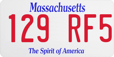 MA license plate 129RF5