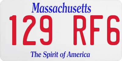 MA license plate 129RF6