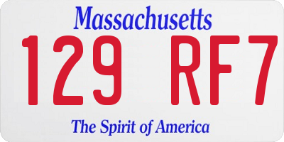 MA license plate 129RF7