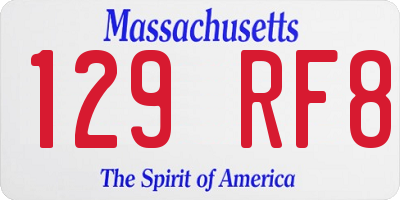 MA license plate 129RF8