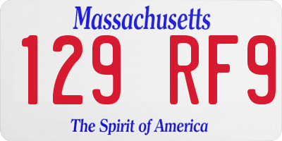 MA license plate 129RF9