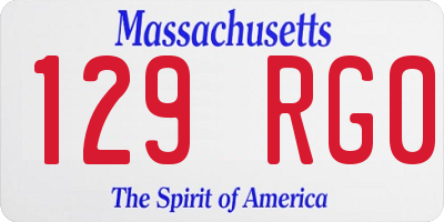 MA license plate 129RG0