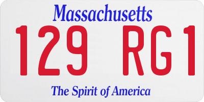 MA license plate 129RG1