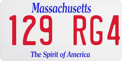 MA license plate 129RG4