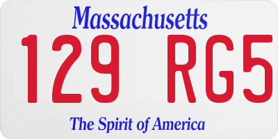 MA license plate 129RG5