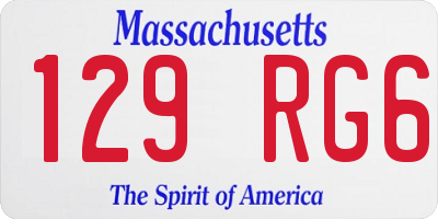 MA license plate 129RG6