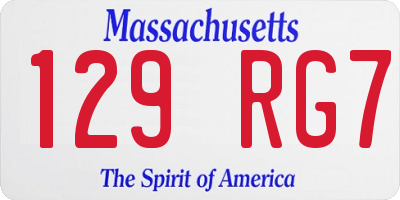 MA license plate 129RG7