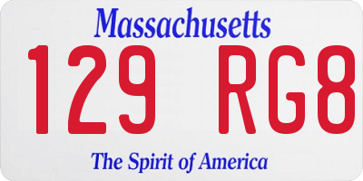 MA license plate 129RG8