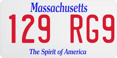 MA license plate 129RG9