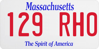 MA license plate 129RH0