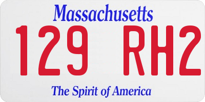 MA license plate 129RH2