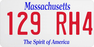 MA license plate 129RH4