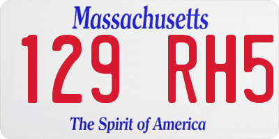 MA license plate 129RH5