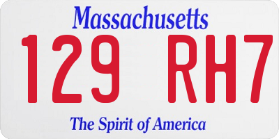 MA license plate 129RH7