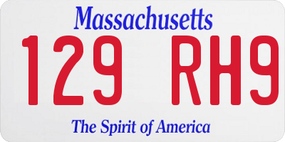 MA license plate 129RH9