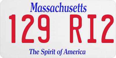 MA license plate 129RI2