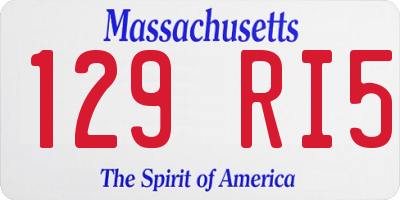 MA license plate 129RI5