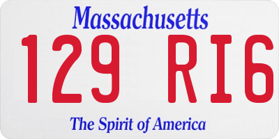 MA license plate 129RI6