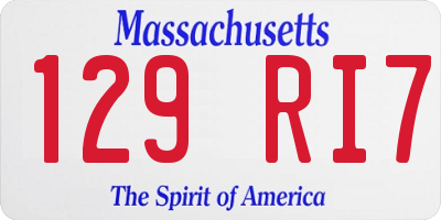MA license plate 129RI7