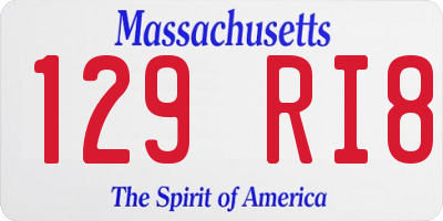 MA license plate 129RI8