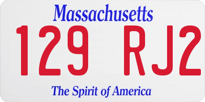 MA license plate 129RJ2